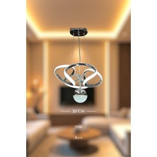 Modern Krom Toplu Space 3 Renk Kumandalı (Beyaz&sarı&günışığı) LED Avize