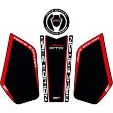 Gp Kompozit Tvs Apache Rtr 200 2024 Uyumlu Tank Pad Seti Siyah - Kırmızı