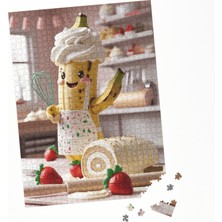 Soi Craft 100 Parça Puzzle Çift Tasarım Tek Kutu Pasta Şefi Muz Figürü