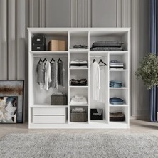 Soho 5 Kapaklı Bazalı Gardırop Tamamı Mdf