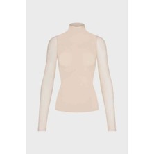 Trendy Mesh Uzun Kollu Üst - Konforlu ve Şık Tasarım (95% Polyester)