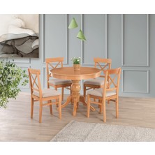 Yuvaset Home Uyar (Sadece Masa) Naturel 100*100+30 Fiskos Açılır Masifli Masa