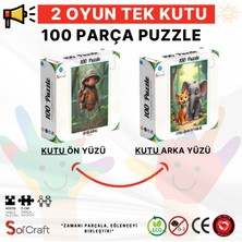 Soi Craft 100 Parça Puzzle Çift Tasarım Tek Kutu Safari Şapkalı Karınca