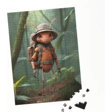 Soi Craft 100 Parça Puzzle Çift Tasarım Tek Kutu Safari Şapkalı Karınca