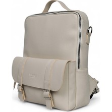 Paftalı Deri Unisex Sırt Çantası – Orta Boy, Kapaklı Tokalı, Laptop Uyumlu – 38X26X6 cm