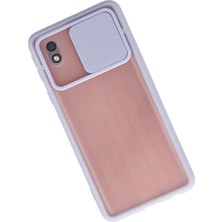 Samsung Galaxy A01 Core Kılıf Palm Buzlu Kamera Sürgülü Silikon - Lila - KA3590-6469