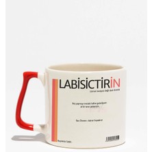Labisictrin Kupa | Doktor Hemşire Eczacı Komik  Tasarımı | Kırmızı Kulplu Seramik Bardak