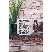 Vegan Sebzeler Baskılı Hediyelik Kulplu Kupa Bardak