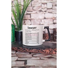 Lawyer Nutrition Facts Baskılı Komik Avukat Esprisi Hediyelik Kulplu Kupa Bardak