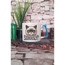 Kedi Komik Renkli Esprili Kedisever Kedi Sahibi Hediyelik Kulplu Kupa Bardak