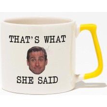 Michael Scott The Office That's What She Said Baskılı Sarı Kulplu Modern Seramik Kupa