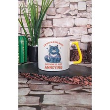 Kedi Komik Esprili Kedisever Kedi Sahibi Eğlenceli Hediyelik Kulplu Kupa Bardak