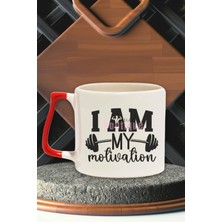 I Am My Motivation Yazılı Gym Spor Öz Motivasyon Fitness Hediyelik Kulplu Kupa Bardak