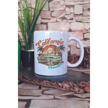 California Summer Trip Baskılı Yaz Tatili Gezisi Teması Hediye Baskılı Kupa Bardak
