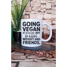 Going Vegan Vegan Olma Kararı Yaşam Tarzı Değişimi Hediyelik Baskılı Çay Kahve Sunum Kupa Bardak