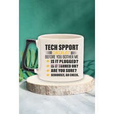 Tech Support Checklist Baskılı Komik Yazılımcı Doğum Günü Hediye Siyah Kulplu Kupa Bardak