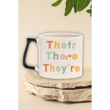 Their There They're Funny Baskılı Komik Ingilizce Öğretmeni Hediye Siyah Kulplu Kupa Bardak