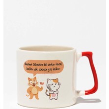 Unutma Sebastian Çok Seversin G.tü Kalkar Hediyelik Baskılı Kırmızı Kulplu Modern Seramik Kupa