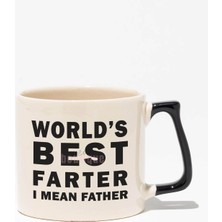 Worlds Best Farter Baskılı | Komik Babalar Günü Hediyelij | Siyah Kulplu Modern Seramik Kupa