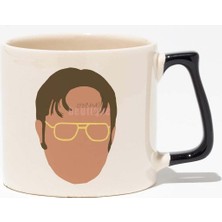 Dwight Schrute Baskılı Siyah Kulplu Modern Seramik Kupa