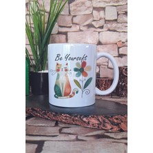 Kedi Komik Desenli Esprili Kedisever Kedi Sahibi Çizimi Hediye Baskılı Kupa Bardak