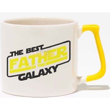The Best Father In The Galaxy Babalar Günü Sarı Kulplu Modern Seramik Kupa