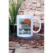 Catzilla Baskılı Japon Sevimli Kedi Anime Manga Hediyelik Baskılı Çay Kahve Sunum Kupa Bardak