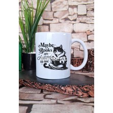 Leaving Reality Entering Fiction Yazılı Kitap Dünyası Hediye Baskılı Kupa Bardak