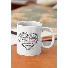 Aunt Heart Shape Baskılı Hala Teyze Doğum Günü Hediye Kupa Bardak