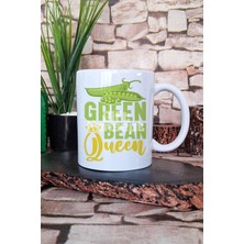 Green Been Queen Vegan Hediyelik Baskılı Çay Kahve Sunum Kupa Bardak