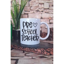 Preschool Teacher Heart Baskılı Okul Öncesi Anaokulu Öğretmeni Sevgi Hediye Baskılı Kupa Bardak