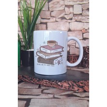Books Are My Happy Place Yazılı Kitap Sever Mutluluğu Hediye Baskılı Kupa Bardak