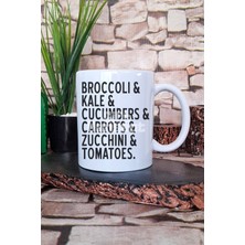 Vegan Sebzeler Hediyelik Baskılı Çay Kahve Sunum Kupa Bardak