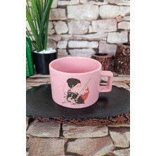 Samuray Kızı 2 Baskılı Anime Savaşçı Kız Japon Manga Kare Kulplu Fincan Pembe Kupa Bardak