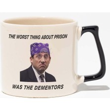 Prison Mike The Office Baskılı Siyah Kulplu Modern Seramik Kupa