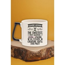 Gemini Women Sweetest Beautiful Baskılı Ikizler Kadını Doğum Günü Hediye Siyah Kulplu Kupa Bardak