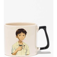 Shinji Baskılı | Anime Hediyelik | Siyah Kulplu Modern Seramik Kupa