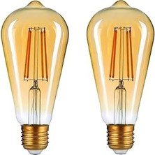 Armut Tipi Edison Model Filament Tasarruflu ST64 LED Rustik Dekoratif Ampul Vintage Aydınlatma (2,