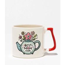 "best Mom" Anneler Günü Doğum Günü Hediye Kırmızı Kulplu Kupa Bardak