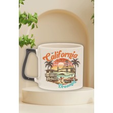 California Summer Trip Baskılı Yaz Tatili Gezisi Teması Hediyelik Kulplu Kupa Bardak