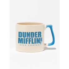 Dunder Mifflin Baskılı Mavi Kulplu Modern Seramik Kupa
