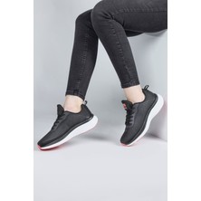 29828 Siyah - Somon Pembe Kadın Sneaker Günlük Spor Ayakkabı