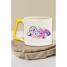 Groovy Kindergarten Teacher B Distressed Baskılı Retro Hediyelik Kulplu Kupa Bardak