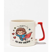 "mom Is My Hero" Annem Kahramanım Anneler Günü Doğum Günü Hediye Kırmızı Kulplu Kupa Bardak