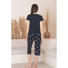 Dreamy Milan Bambu Likralı Desenli Kısa Kollu Kapri Pijama Takımı