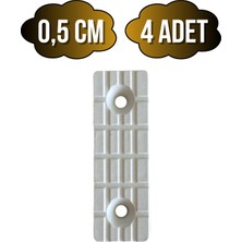 Plastik Beyaz Baza Papuç Dolap ve Mobilya Ayağı(Beyaz)(Boy:5cm En:1,5cm Yük:0,5cm)