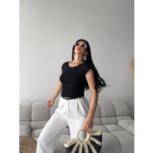 Kalın Askılı Çoban Dikiş Detaylı Bluz