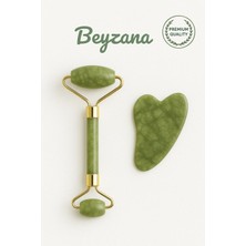 Yeşim Taş Masaj ve Gua Sha Aleti, Doğal Yüz Bakım Taşı, Yeşil Renk