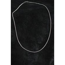 316L Çelik Örme Zincir Model Gümüş Renk Erkek Kolye