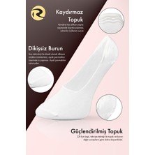 Pamuk Kadın Babet Çorap Dikişsiz Görünmez Kaydırmaz Topuk Silikonlu Premium 5'li Paket
